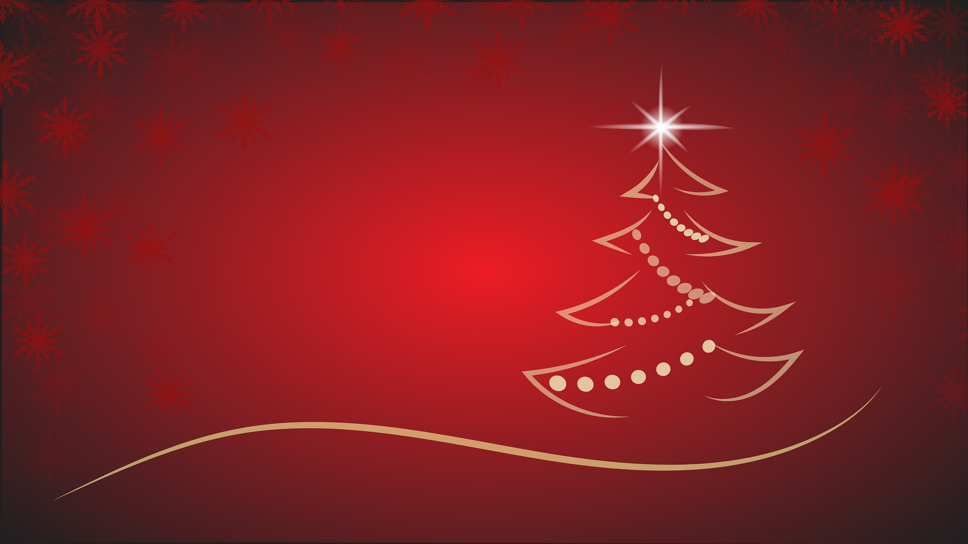 Christmas tree symbol on red background